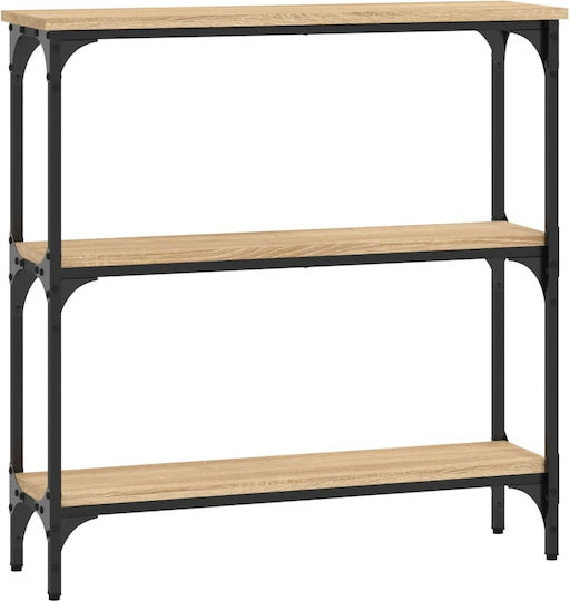 Console Table Wood & Metal Sonoma Oak L75xW22.5xH75cm