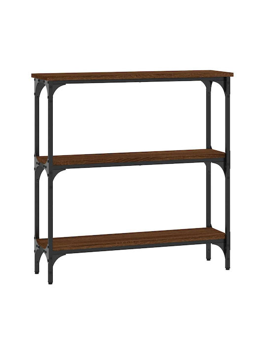 Console Table Wood & Metal Καφέ Δρυς L75xW22.5xH75cm