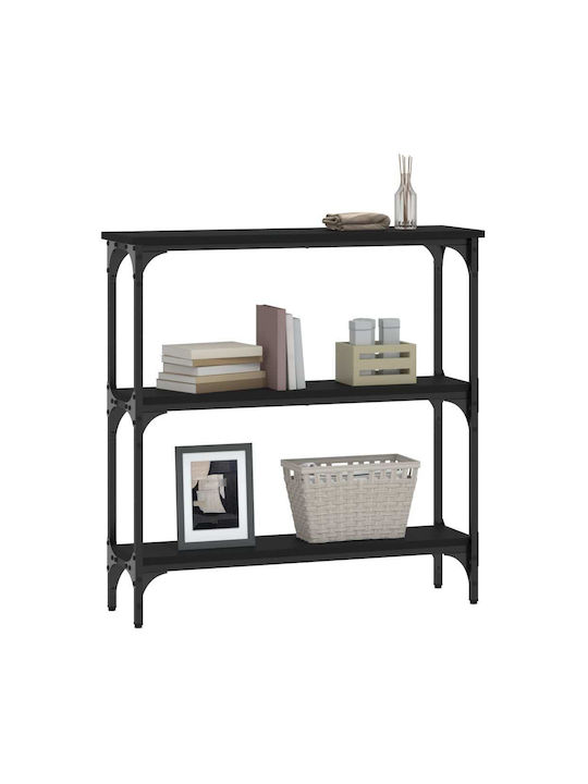 Console Table Wood & Metal Black L75xW22.5xH75cm