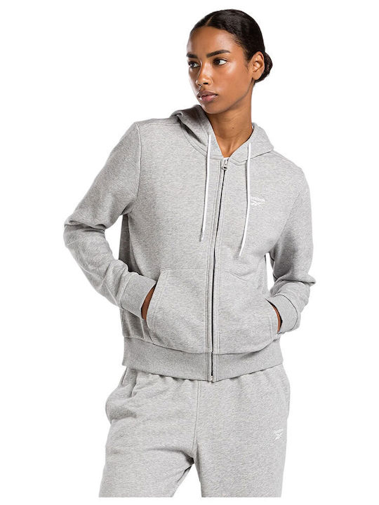 Identity Small Logo French Terry Damen Sweatshirtjacke Kapuzen Medium grey hea
