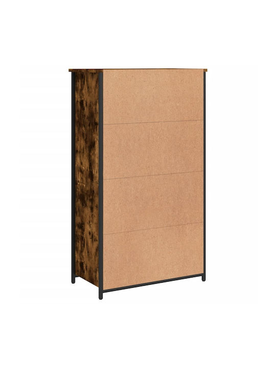 Floor-standing Living Room Display Cabinet made of Particleboard with Glass Smoky Oak 62x32x106.5cm