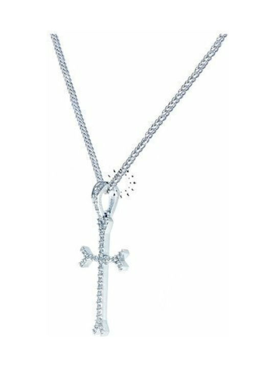 Fa Cad'oro Weißgold Kreuz 14K mit Kette