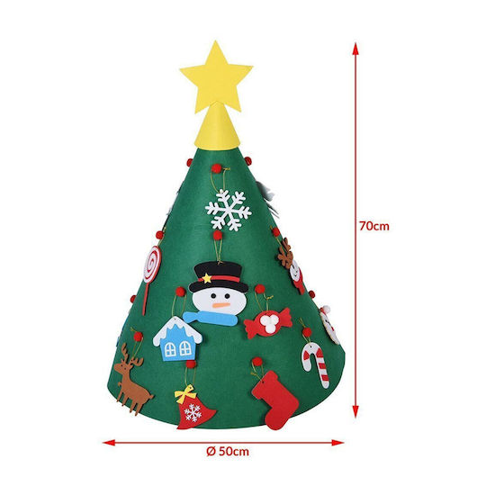 Christmas Decorative Fabric Tree 70cm Adorned Green