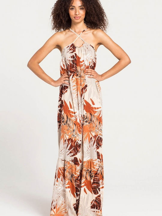 Matis Fashion Maxi Dress with Ruffle Beige