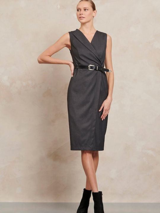 Matis Fashion Midi Dress Wrap Gray