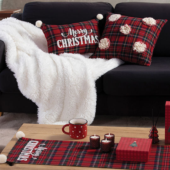 Nef-Nef Homeware Weihnachtlich Tischtuch Läufer Rot L150xB33cm.