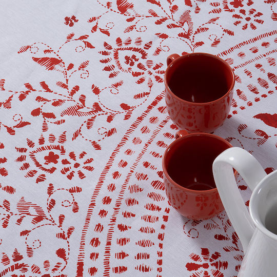 Nef-Nef Homeware Χριστουγεννιάτικο Τραπεζομάντηλο Υφασμάτινο Λευκό 180x140εκ.