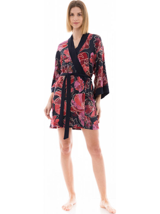 Pink Label Winter Women's Robe with Nightdress Magenta
