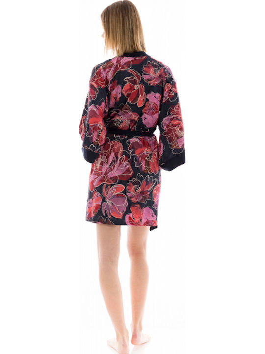 Pink Label Winter Women's Robe with Nightdress Magenta