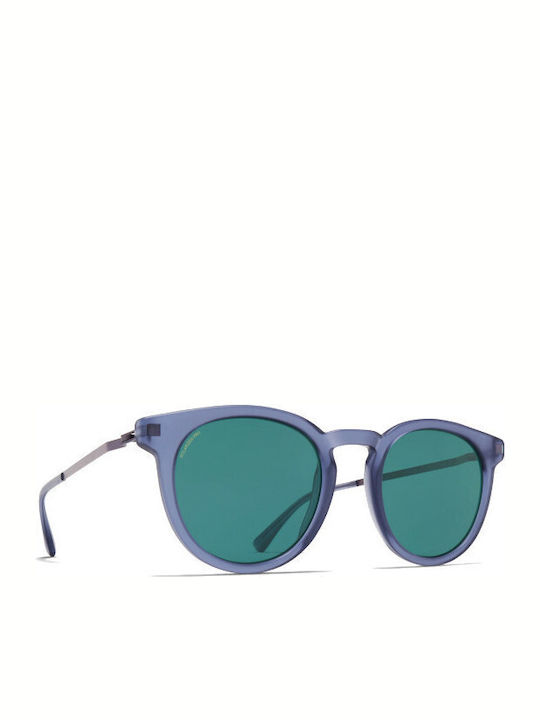 Mykita Lahti Унисекс Слънчеви Очила с Синя Пластмасова Рамка и Сини Лещи