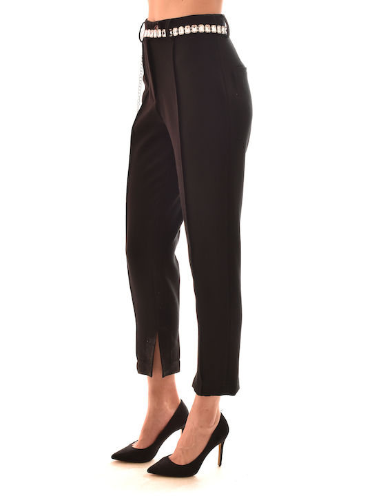 Twenty 29 Women's Fabric Trousers in Relaxed Fit Black