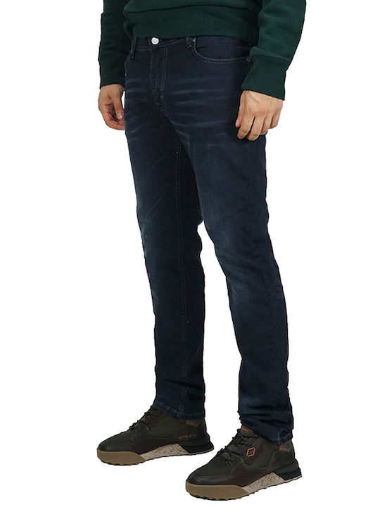 Felix Men's Jeans Pants Elastic Slim Fit Dark Blue