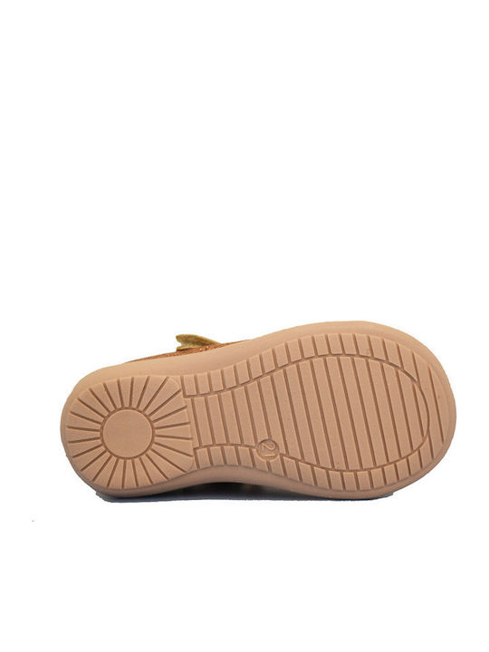 Balerini copii Anatomic cu închidere Hoop & Loop de Piele Auriu