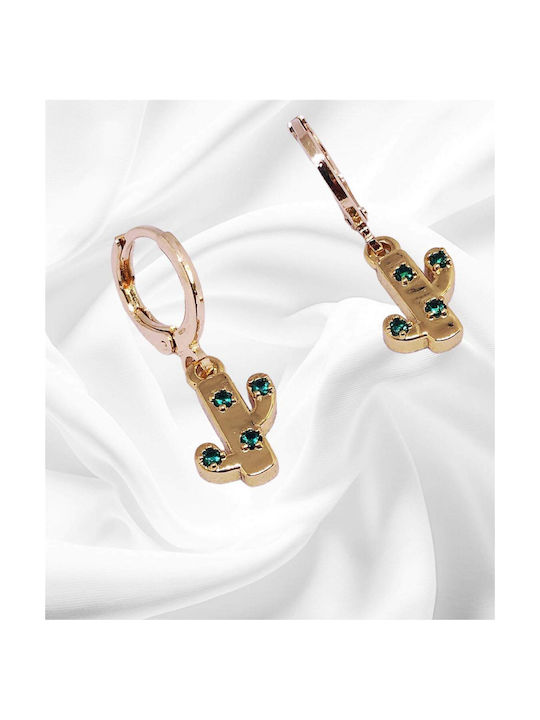 Buhay Earrings Hoops Gold Plated with Stones