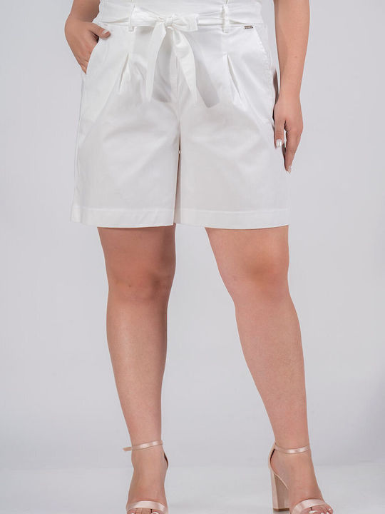 Lovesize Women's High-waisted Shorts λευκό