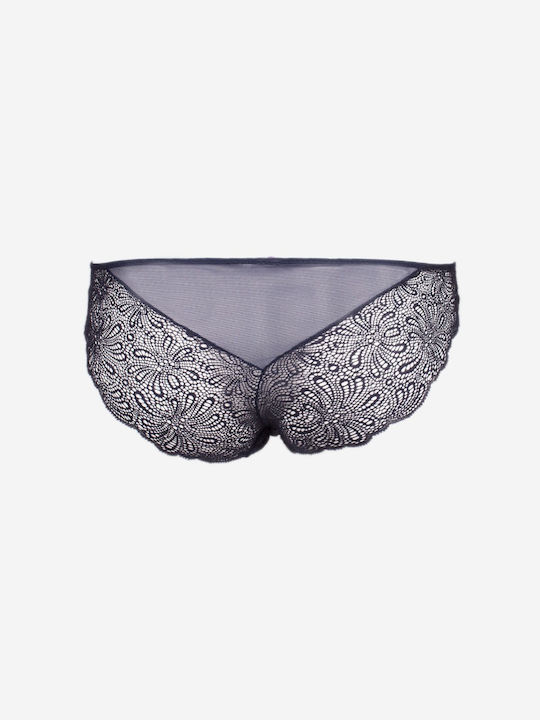 Norddiva Lace Underwear Set with Bralette & Brazil Dark Blue