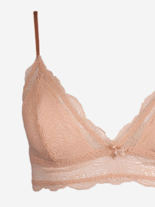 Norddiva Δαντελένιο Σετ Εσωρούχων Bralette με Brazil Μπεζ