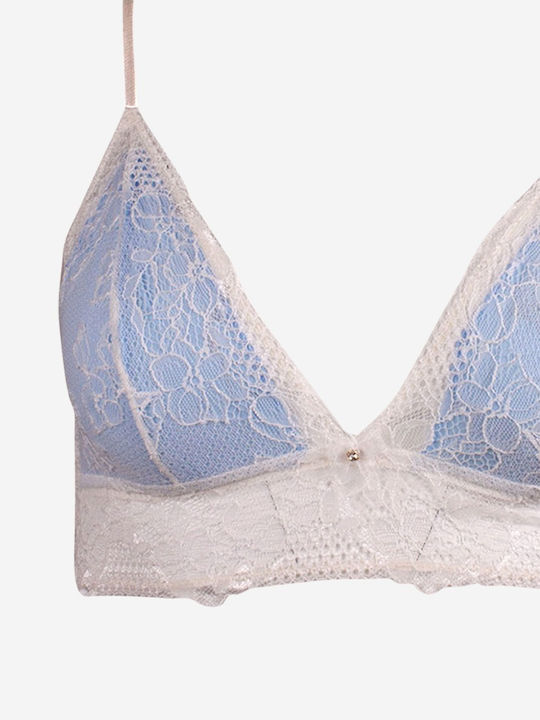 Norddiva Δαντελένιο Σετ Εσωρούχων Bralette με Brazil Γαλάζιο