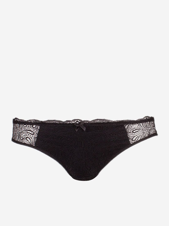 Norddiva Lace Underwear Set with Bralette & Brazil Black
