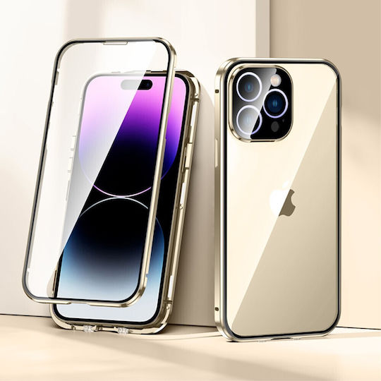Mad Mask 360 Full Cover Μεταλλικό Μαγνητικό Χρυσό (iPhone 15 Pro)