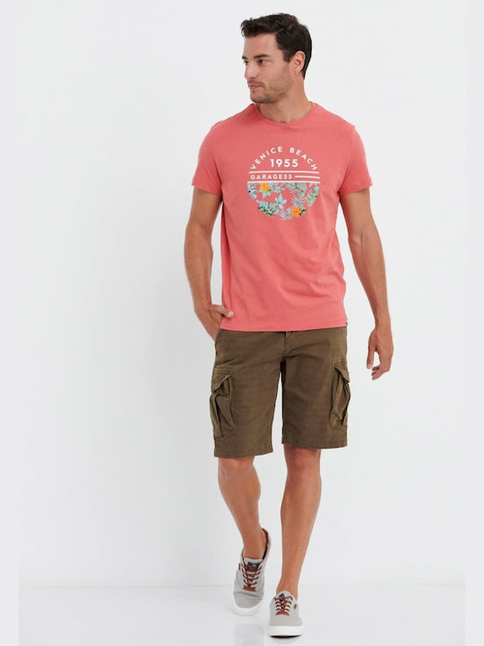 Funky Buddha Herren T-Shirt Kurzarm Pink