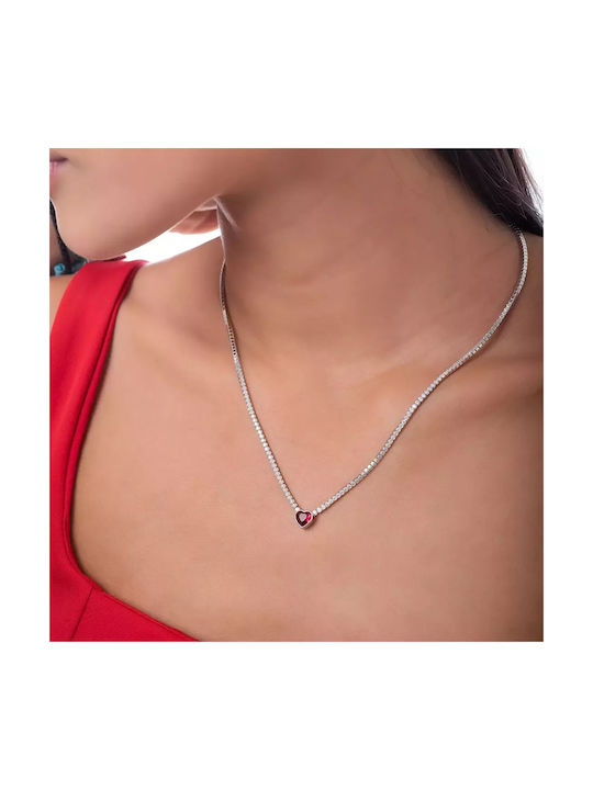 Oxzen Necklace from Silver with Zircon