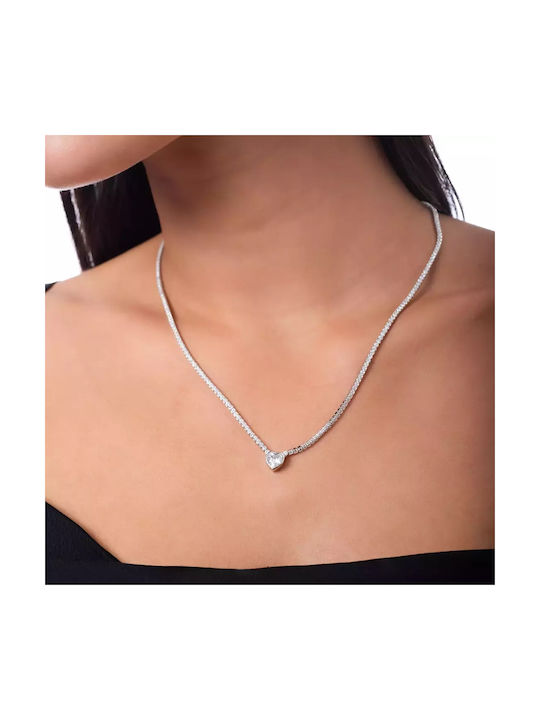 Oxzen Necklace from Silver with Zircon