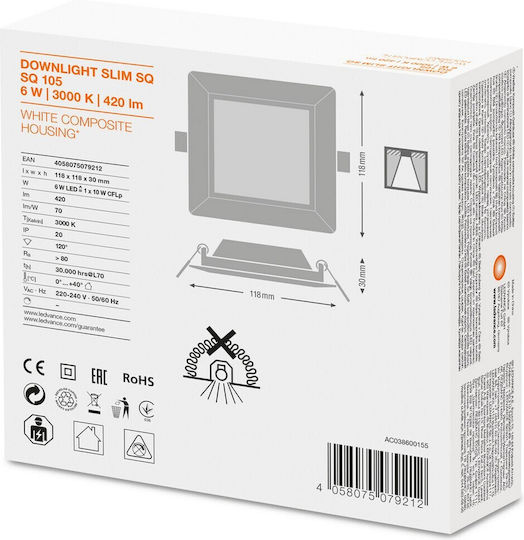 Ledvance Downlight Slim LED Panel 6W