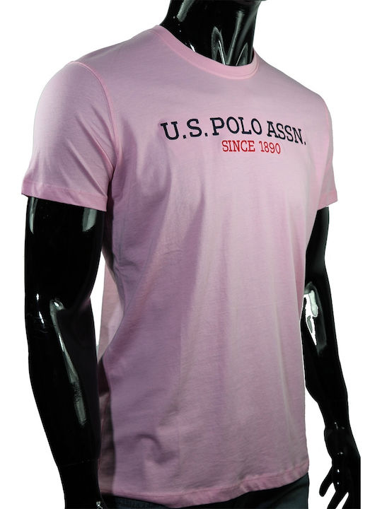 U.S. Polo Assn. Ανδρικό T-shirt Κοντομάνικο Ροζ