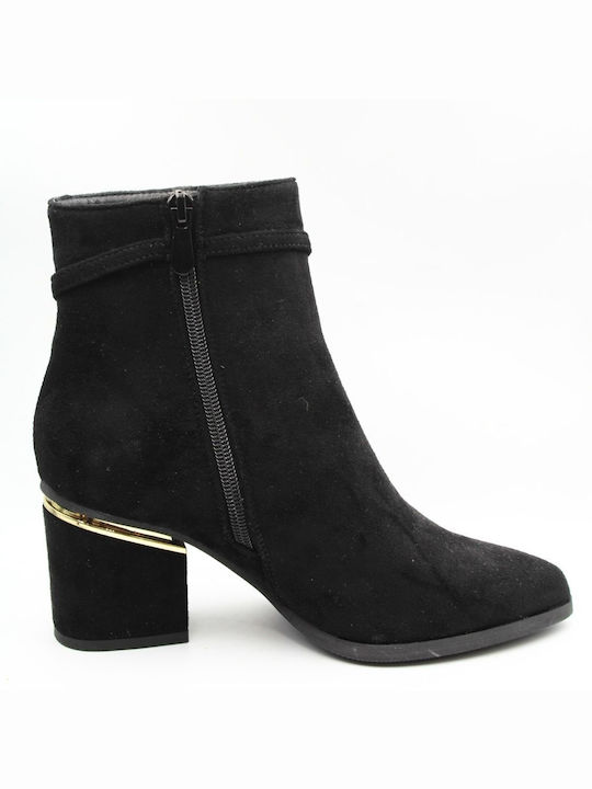 Plato Women's Ankle Boots with Medium Heel Black