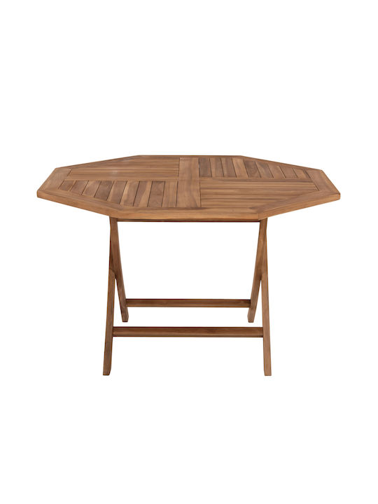 Outdoor Table Made of Teak Foldable Natural 120x120x75cm