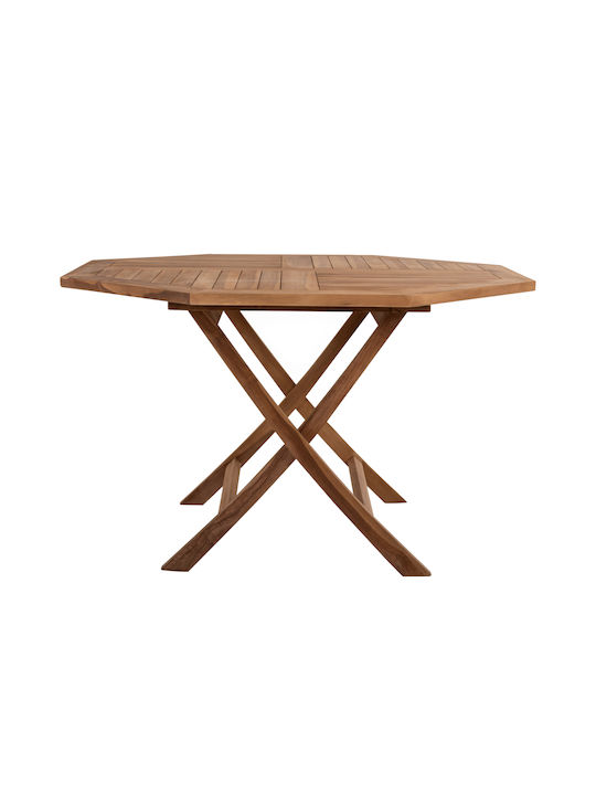 Outdoor Table Made of Teak Foldable Natural 120x120x75cm