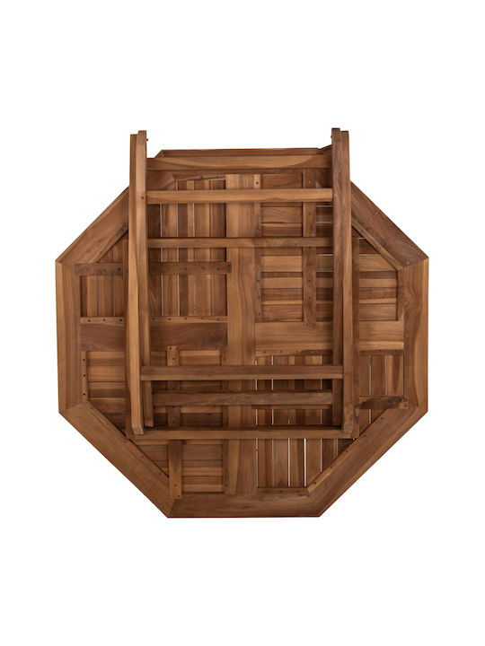 Outdoor Table Made of Teak Foldable Natural 120x120x75cm