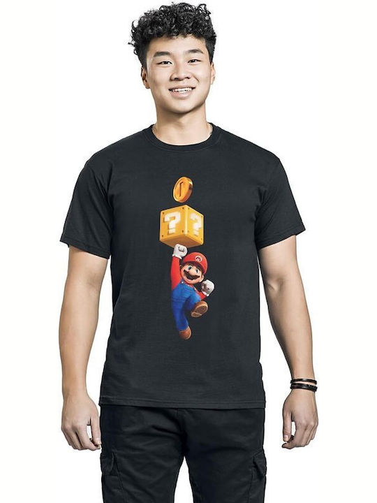 Heroes INC Super Mario Bros - Mario Coin Ανδρικό T-shirt Κοντομάνικο Μαύρο