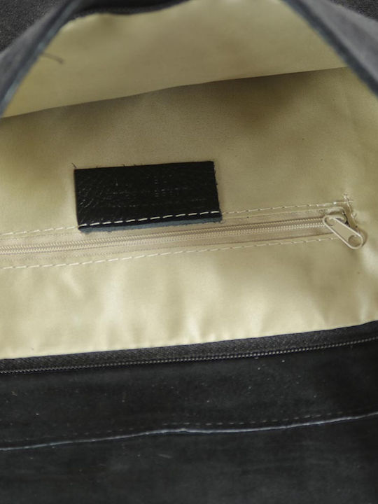 Damentasche aus Leder Suede Schwarze