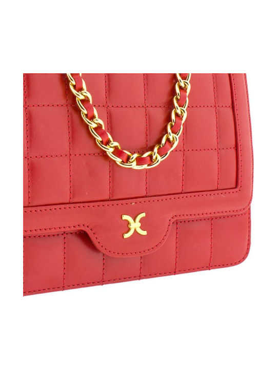 Leder Damentasche Schultertasche Rot