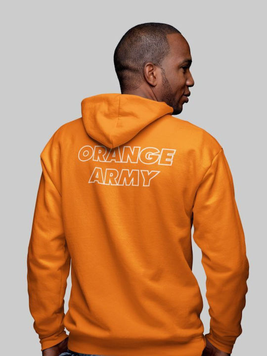 TKT Men's Sweatshirt with Hood and Pockets Orange.