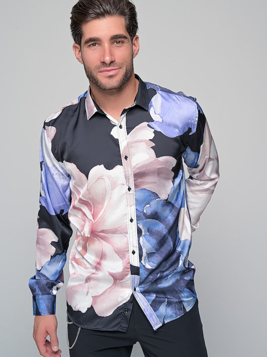 Long-sleeved Shirt Floral Blue