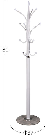 HomeMarkt Καλόγερος Μεταλλικός Λευκός 37x37x180cm