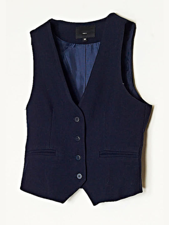 Cuca Women's Vest with Buttons Blue