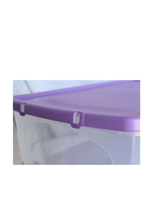 ΒΙΟΜΕΣ Plastic Storage Box with Lid Purple 39x30x21.5cm 1pcs