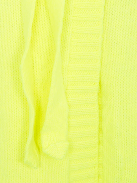 Short Women's Knitted Cardigan Neon Yellow