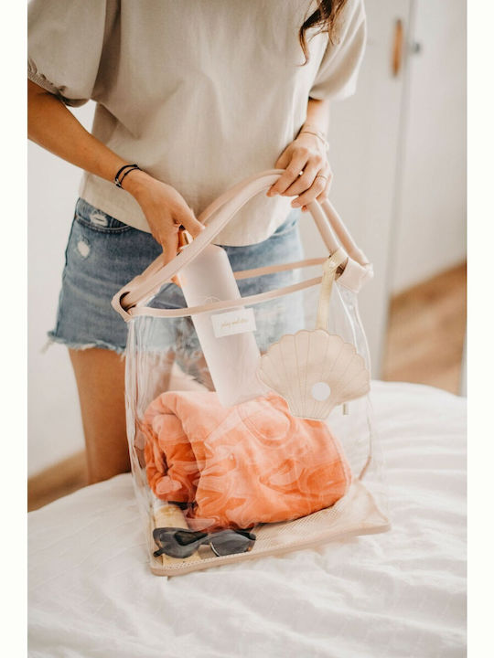 Play and Store Beach Bag with Wallet Pink 39x38cm