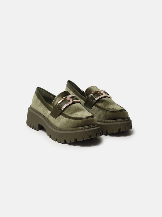 InShoes Women's Loafers in Khaki Color