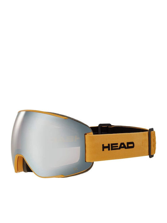 Head Μάσκα Σκι & Snowboard Ενηλίκων Κίτρινη με Φακό σε Διάφανο Χρώμα