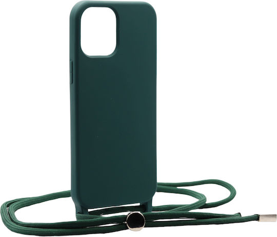 Technovo Lace Back Cover Σιλικόνης με Λουράκι Πράσινο (iPhone 13 Pro)