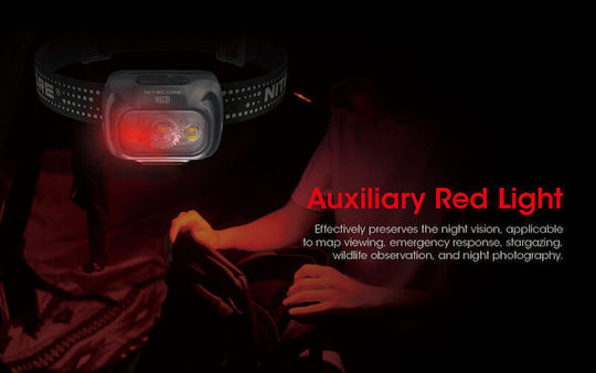 NiteCore Headlamp LED IP66 with Maximum Brightness 550lm Nu31 Gray