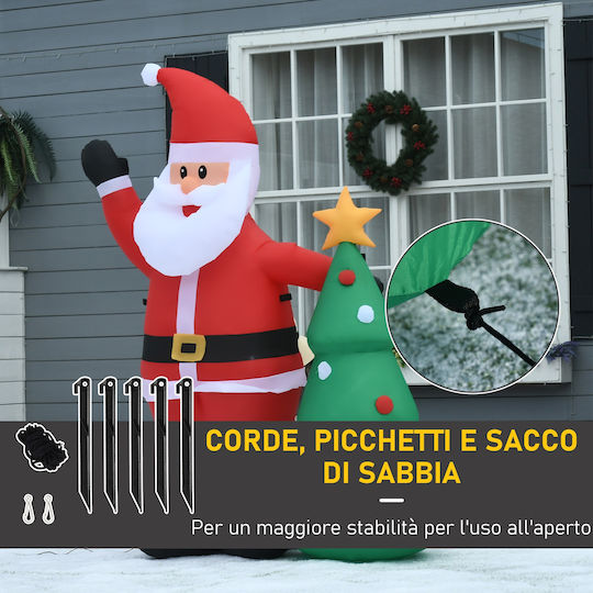 Outdoor Inflatable Illuminated Santa Claus Electric Red 150x124x2cm