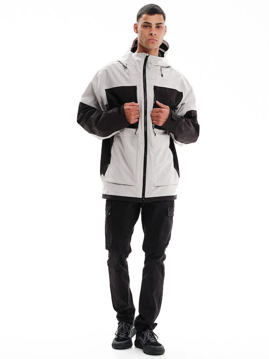 Winter Jacket Waterproof Beige/Black