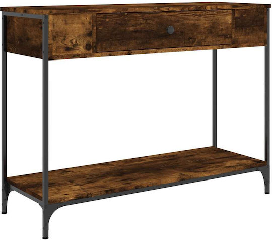 Console Table Wood & Metal Smoky Oak L100xW34.5xH75cm Console Table Wood & Metal Smoky Oak L100xW34.5xH75cm